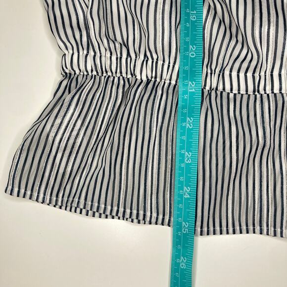 Loft Women's Size Medium Striped Peplum Blouse - Picture 8 of 8